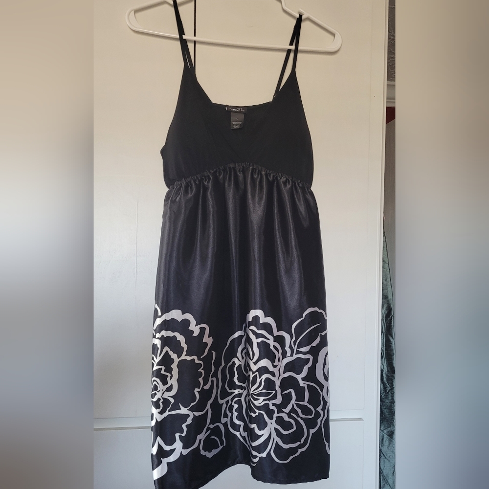 Black Rue 21 dress with White Flowers